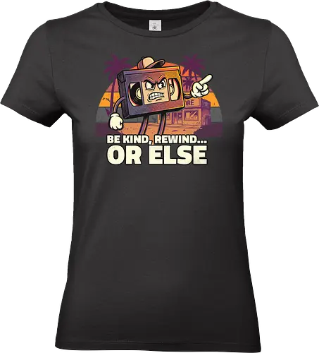 Retro Kassette Be Kind Rewind Lustiges Design - retro, kassette, vhs, 80er jahre, vintage stil, nostalgie, musik retro, lustig design, popkultur, alte technologie, rewind, tape art, retro vibe, geek design - Standard T-Shirt (Women)