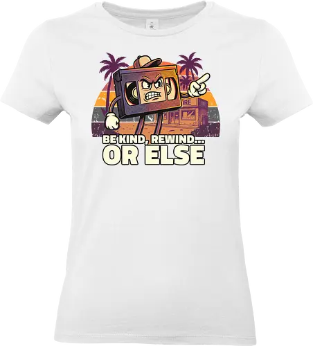 Retro Kassette Be Kind Rewind Lustiges Design - retro, kassette, vhs, 80er jahre, vintage stil, nostalgie, musik retro, lustig design, popkultur, alte technologie, rewind, tape art, retro vibe, geek design - Standard T-Shirt (Women)