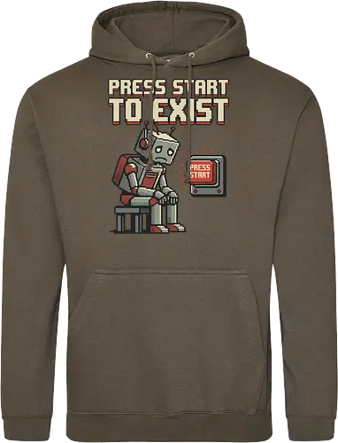 Roboter Press Start Pixel Art Gaming Design