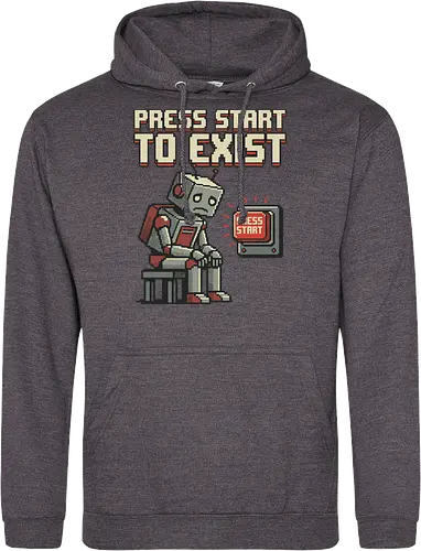 Roboter Press Start Pixel Art Gaming Design