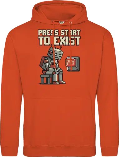 Roboter Press Start Pixel Art Gaming Design