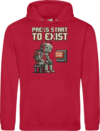 Roboter Press Start Pixel Art Gaming Design