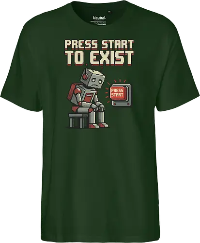 Roboter Press Start Pixel Art Gaming Design
