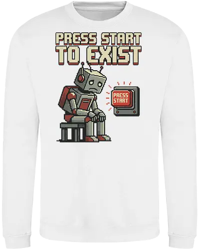 Roboter Press Start Pixel Art Gaming Design
