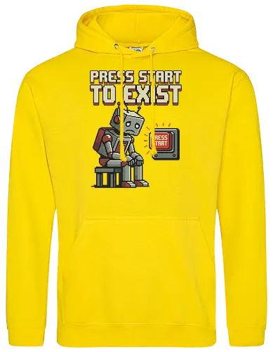 Roboter Press Start Pixel Art Gaming Design