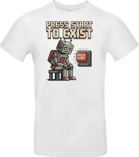 Roboter Press Start Pixel Art Gaming Design
