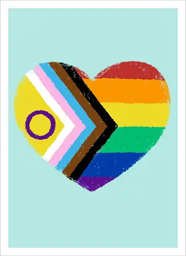 Progress Pride Flag Heart