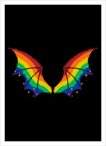 Rainbow Pride Bat Wings