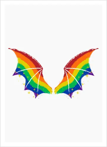 Rainbow Pride Bat Wings