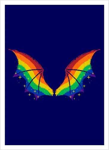 Rainbow Pride Bat Wings