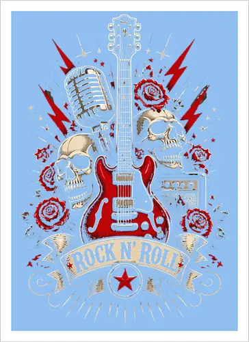 Red Guitars Rock N Roll