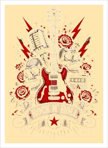 Red Guitars Rock N Roll