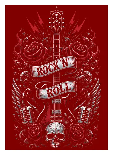 Rock N Roll Skull Guitars