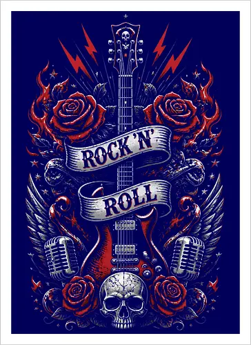 Rock N Roll Skull Guitars