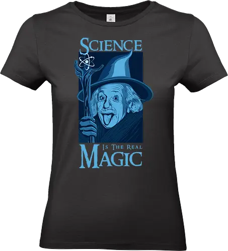 Science Is The Real Magic V2 - science, atom, chemistry, formula, geek, laboratory, mage, mathematics, molecule, nerd, periodic table, physics, science lover, science student, scientist - Standard T-Shirt (Women)