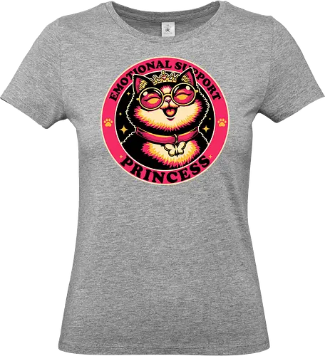 Dungeon Emotional Support Cat Princess - Dungeon, Dungeon Master, Princess, Rpg, Role-play, Role-playing, Roleplay Game, Science Fiction, Scifi, Science Fantasy, Pet, Cat, Nerd, Geek, Book, Books, Bookworm, Tabletop, Isekai, Adventure, Fantasy, Post-apocalyptic, Post Apocalyptic, Apocalypse, Fun, Funny, Emotion, Emotions, Emotional Support, Emotional Support Animal, Cute - Standard T-Shirt (Women)