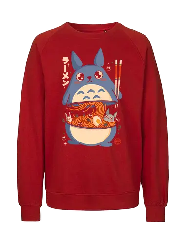My Neighbor Ramen - anime, ramen, kawaii, japan, japanese, cute, cozy, otaku, geek, fantasy, noodles, food, nostalgic, magical, spirit, cartoon, retro, aesthetic, wholesome, chibi - Fairtrade Sweatshirt