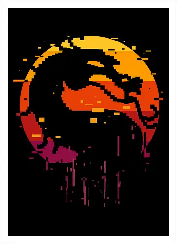 retro dragon club  - ice, freeze, subzero, scorpion, reptile, fighter, 80s, game, versus, arcade - Artprint
