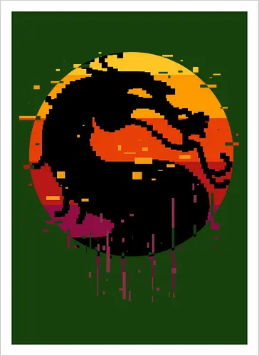 retro dragon club  - ice, freeze, subzero, scorpion, reptile, fighter, 80s, game, versus, arcade - Artprint