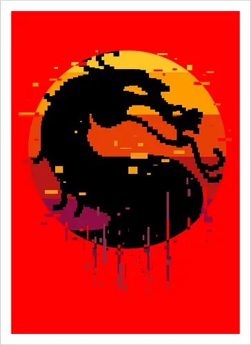 retro dragon club  - ice, freeze, subzero, scorpion, reptile, fighter, 80s, game, versus, arcade - Artprint