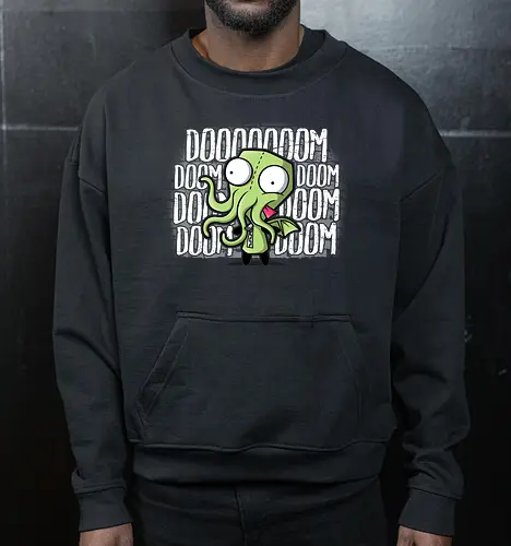 GIRthulhu - Der kosmische Chaos-Mashup - GIRthulhu T-Shirt, kosmischer Mashup, Geek-Kultur, Invasor Zim, Cthulhu, Popkultur Geek, Lovecraft, Kult-Animation, Geek-Mode, Nonsense-Humor, Große Alte, GeekStyle, Missgeschicke, literarischer Horror, kosmisches Doom - Cropped Sweatshirt