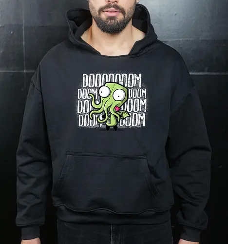 GIRthulhu - Der kosmische Chaos-Mashup - GIRthulhu T-Shirt, kosmischer Mashup, Geek-Kultur, Invasor Zim, Cthulhu, Popkultur Geek, Lovecraft, Kult-Animation, Geek-Mode, Nonsense-Humor, Große Alte, GeekStyle, Missgeschicke, literarischer Horror, kosmisches Doom - Cropped Hoodie