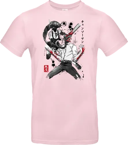 Chainsaw and bomb girl sumi e