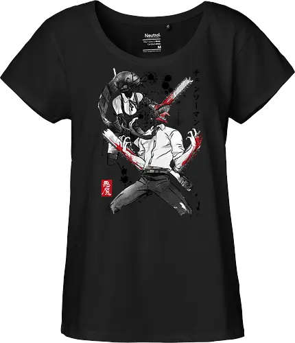 Chainsaw and bomb girl sumi e
