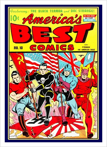 WWII Vintage Superhelden Krieg Comic Retro 1940er
