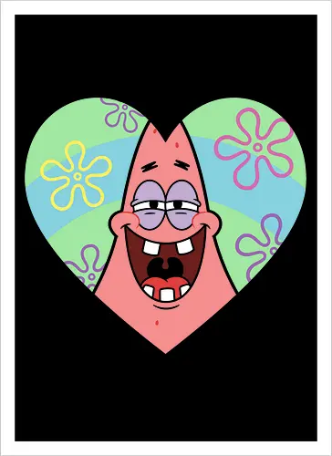 Pastel Starfish Love: Happy Heart Retro Graphic