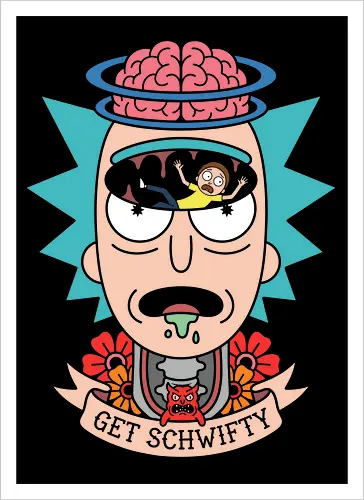 Schwifty Mind Trip: Neo-Traditional Graphic