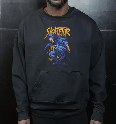 Skatetor – Skateboarding-Skeletor: Retro-Cartoon-Mashup