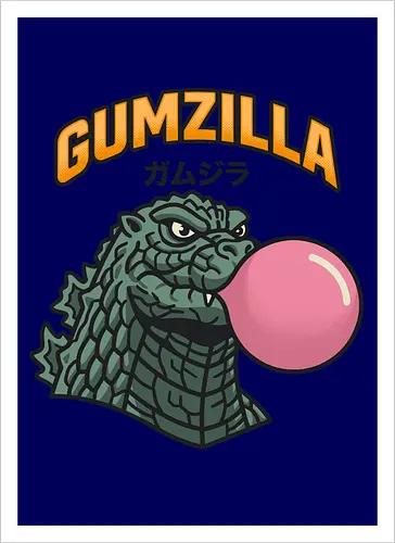 Retro Gumzilla Kaiju-Kaugummi-Parodie