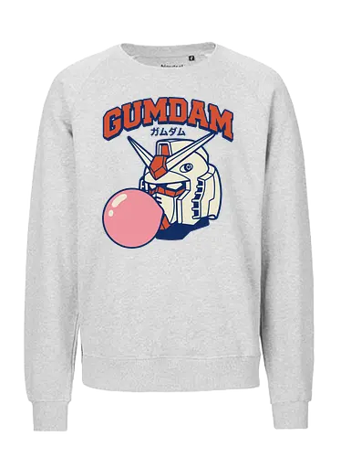 Retro GUNDAM RX-78-2 Kaugummi-Mecha-Parodie - Mashup, Anime, Klassischer Anime, Retro-Anime, Popkultur, Otaku, Japan, Gundam, Mecha, Roboter, RX-78-2, Mobile Suit, Kaugummi, Gummi, Parodie - Fairtrade Sweatshirt