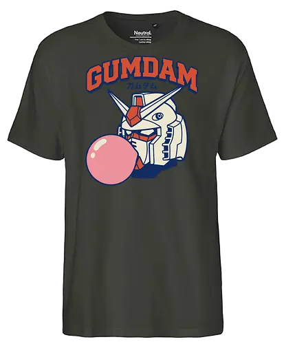 Retro GUNDAM RX-78-2 Kaugummi-Mecha-Parodie - Mashup, Anime, Klassischer Anime, Retro-Anime, Popkultur, Otaku, Japan, Gundam, Mecha, Roboter, RX-78-2, Mobile Suit, Kaugummi, Gummi, Parodie - Fairtrade T-Shirt