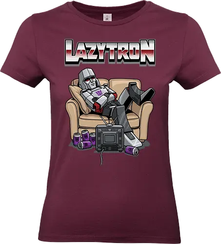 Lazytron: Megatron-Parodie – Lümmelnd auf der Couch - Decepticon, Parodie, faul, Lazytron, Couch-Potato, G1, 80er-Jahre-Cartoon, Retro, Cybertron, Energon, lustig, Roboter, Spielzeug-Parodie, Geek, Nerd, Decepticon-Shirt, Megatron-Kunst, lustiger Roboter, G1-Roboter-Parodie - Standard T-Shirt (Women)