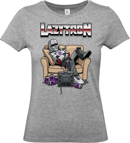 Lazytron: Megatron-Parodie – Lümmelnd auf der Couch - Decepticon, Parodie, faul, Lazytron, Couch-Potato, G1, 80er-Jahre-Cartoon, Retro, Cybertron, Energon, lustig, Roboter, Spielzeug-Parodie, Geek, Nerd, Decepticon-Shirt, Megatron-Kunst, lustiger Roboter, G1-Roboter-Parodie - Standard T-Shirt (Women)