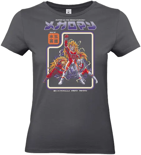Megaloman Super Fusion Tokusatsu Anime Mashup - megaloman, ultraman, super saiyan, anime mashup, tokusatsu, super fusion, retro anime, japanese superhero, anime parody, 90s anime, 70s tokusatsu, shonen anime, kaiju fighter, otaku, manga parody - Standard T-Shirt (Women)