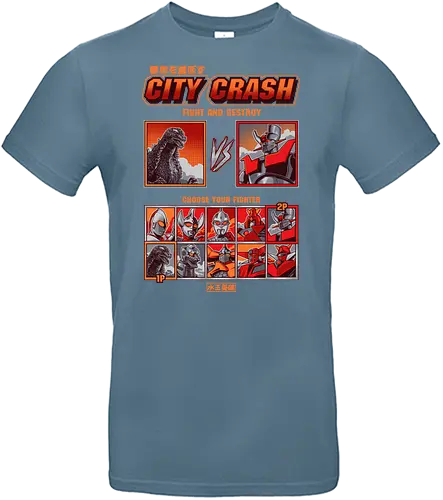 Kaiju vs. Mecha – Retro-Arcade-Kampfspiel - Kaiju vs. Mecha, Arcade-Kampfspiel, Wähle deinen Kämpfer, Retro-Gaming, Riesenmonster, Super-Roboter, Tokusatsu, Mecha-Anime, Retro-Arcade, Kampfspiel, Kaiju, Godzilla-Parodie, Retro-Gamer, Japanischer Roboter, 90er-Jahre-Arcade - Standard T-Shirt