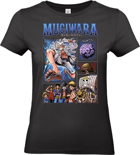 Monkey D. Ruffys Gear 5-Evolution – Pirate Mugiwara - Pirate, Gear 5 Luffy, Joyboy, Sun God Nika, Mugiwara, Straw Hat Pirates, Gomu Gomu no Mi, Devil Fruit, Thousand Sunny, Anime Evolution, Manga Panels, Pirate King, Shonen Jump, Anime Streetwear, Otaku, Weeb, Grand Line, Yonko, Wano Country, Anime Fanart, Japanese Text, East Blue, Anime Pirate, Nakama - Standard T-Shirt (Women)