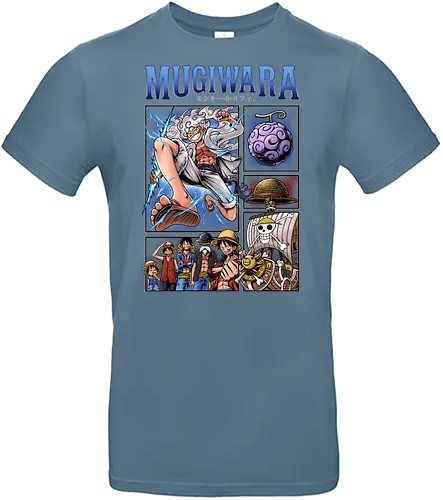Monkey D. Ruffys Gear 5-Evolution – Pirate Mugiwara - Pirate, Gear 5 Luffy, Joyboy, Sun God Nika, Mugiwara, Straw Hat Pirates, Gomu Gomu no Mi, Devil Fruit, Thousand Sunny, Anime Evolution, Manga Panels, Pirate King, Shonen Jump, Anime Streetwear, Otaku, Weeb, Grand Line, Yonko, Wano Country, Anime Fanart, Japanese Text, East Blue, Anime Pirate, Nakama - Standard T-Shirt