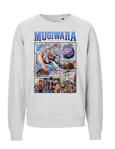 Monkey D. Ruffys Gear 5-Evolution – Pirate Mugiwara - Pirate, Gear 5 Luffy, Joyboy, Sun God Nika, Mugiwara, Straw Hat Pirates, Gomu Gomu no Mi, Devil Fruit, Thousand Sunny, Anime Evolution, Manga Panels, Pirate King, Shonen Jump, Anime Streetwear, Otaku, Weeb, Grand Line, Yonko, Wano Country, Anime Fanart, Japanese Text, East Blue, Anime Pirate, Nakama - Fairtrade Sweatshirt
