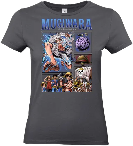Monkey D. Ruffys Gear 5-Evolution – Pirate Mugiwara - Pirate, Gear 5 Luffy, Joyboy, Sun God Nika, Mugiwara, Straw Hat Pirates, Gomu Gomu no Mi, Devil Fruit, Thousand Sunny, Anime Evolution, Manga Panels, Pirate King, Shonen Jump, Anime Streetwear, Otaku, Weeb, Grand Line, Yonko, Wano Country, Anime Fanart, Japanese Text, East Blue, Anime Pirate, Nakama - Standard T-Shirt (Women)