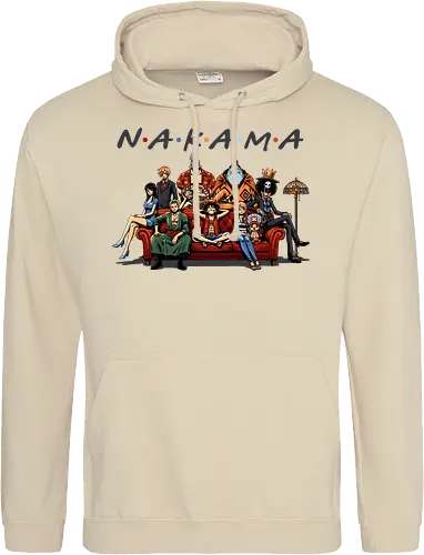 Nakama-Freunde-Parodie – Pirate: Strohhutpiraten auf der Couch - Pirate, Straw Hat Pirates, Nakama, Friends TV Show Parody, The One With The Pirates, Roronoa Zoro, Nami, Sanji, Tony Tony Chopper, Nico Robin, Franky, Brook, Jinbe, Anime Crossover, Funny Anime, Sitcom Couch, Orange Couch, 90s Nostalgia, Pop Culture Mashup, Weeb, Otaku, Anime Streetwear, Grand Line, Anime Family - Standard Hoodie