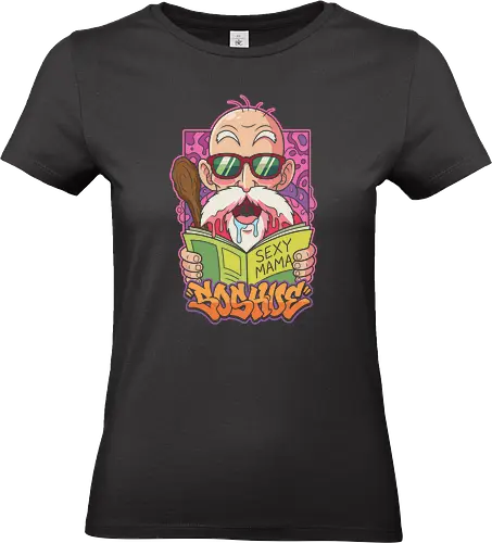 The Turtle Hermit's Distraction: Retro Roshi Graffiti - Master Roshi shirt, funny anime graphic tee, Turtle Hermit apparel, Kame Sennin merch, anime graffiti design, 90s anime nostalgia tee, otaku comedy clothing, pop art anime streetwear, classic shonen manga shirt, retro DBZ streetwear - Standard T-Shirt (Women)