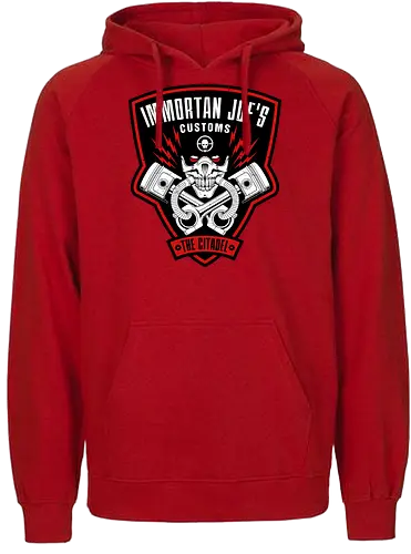 Immortan Joe - Die Zitadellen-Wut - Mad Max, Immortan Joe, War Boys, Postapokalyptisches T-Shirt, Geek-Kultur, Road Warrior, Mad Max Druck, Benzin und Ruhm, Nerd T-Shirt, Automobil-Apokalypse, Geek-Mode, Chaos-Überlebender, Wütende Motoren, Mad Max Fans - Fairtrade Hoodie