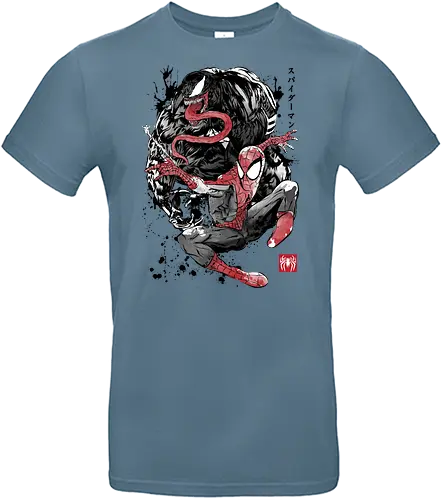 The Spider and the Symbiote sumi e - super heroes, comics, action movies, spider, japanese art, japan, sumi e - Standard T-Shirt