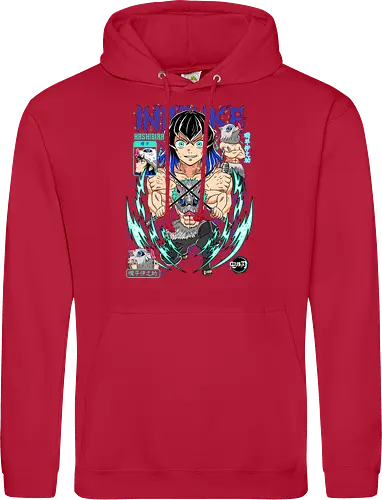 Beast Breathing Fury - inosuke, Slayer, hashibira inosuke, beast breathing, anime warrior, boar mask, anime battle, nichirin blades - Standard Hoodie