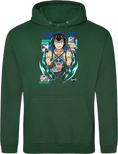 Beast Breathing Fury - inosuke, Slayer, hashibira inosuke, beast breathing, anime warrior, boar mask, anime battle, nichirin blades - Standard Hoodie
