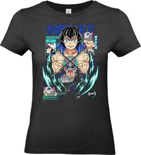 Beast Breathing Fury - inosuke, Slayer, hashibira inosuke, beast breathing, anime warrior, boar mask, anime battle, nichirin blades - Standard T-Shirt (Women)